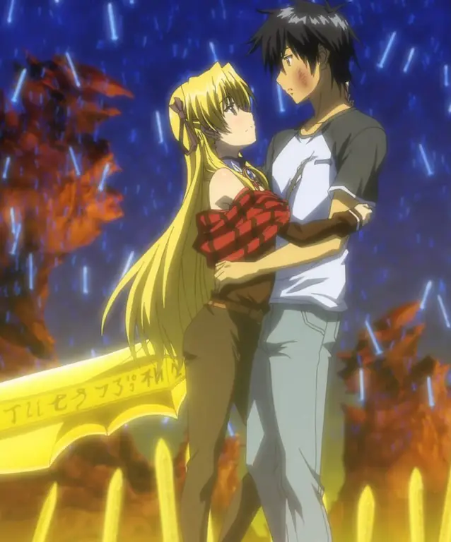 Momen romantis dalam anime harem Adegan romantis dalam anime