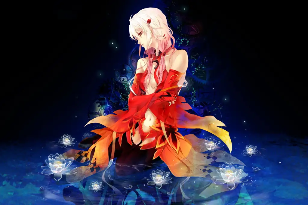 Ilustrasi penggemar anime Guilty Crown yang menunjukkan adegan ikonik Gambar penggemar anime Guilty Crown