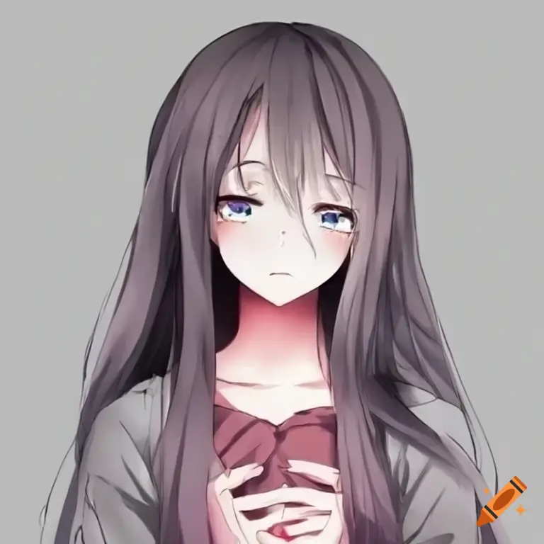 Ilustrasi yang menggambarkan suasana hati Sakura Ilustrasi gadis anime yang sedih