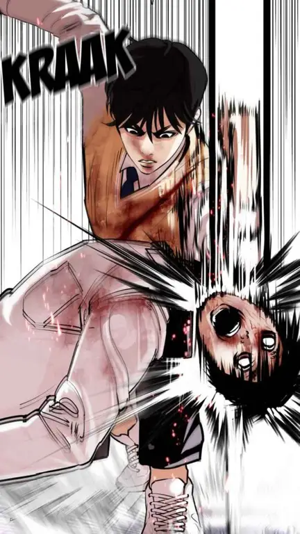 Pertarungan Sengit di Lookism Gambar beberapa karakter Lookism sedang bertarung